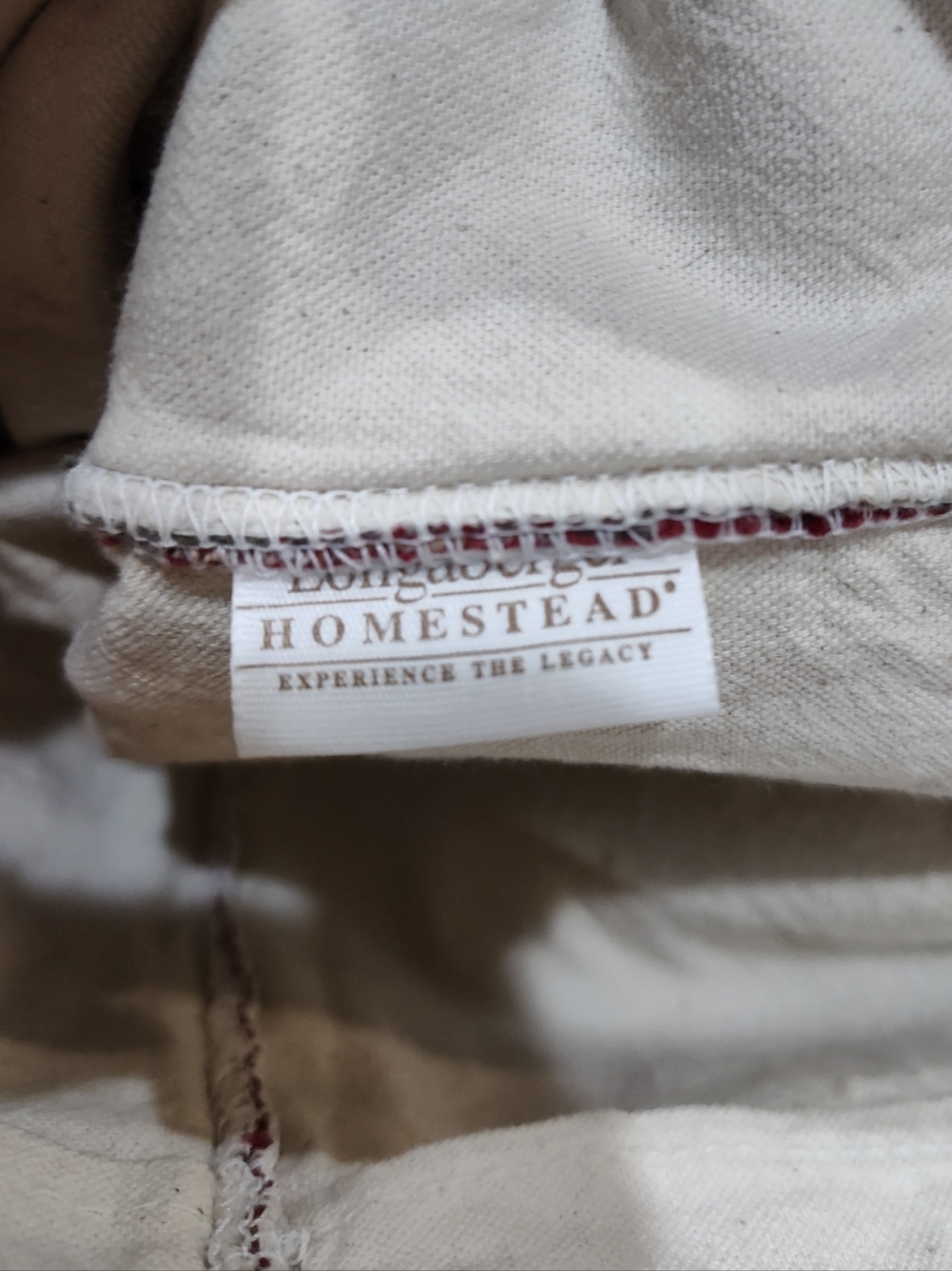 Longaberger Plaid Tote with Embroidered Apple Basket - Red, Brown & Cream - Picture 10 of 10